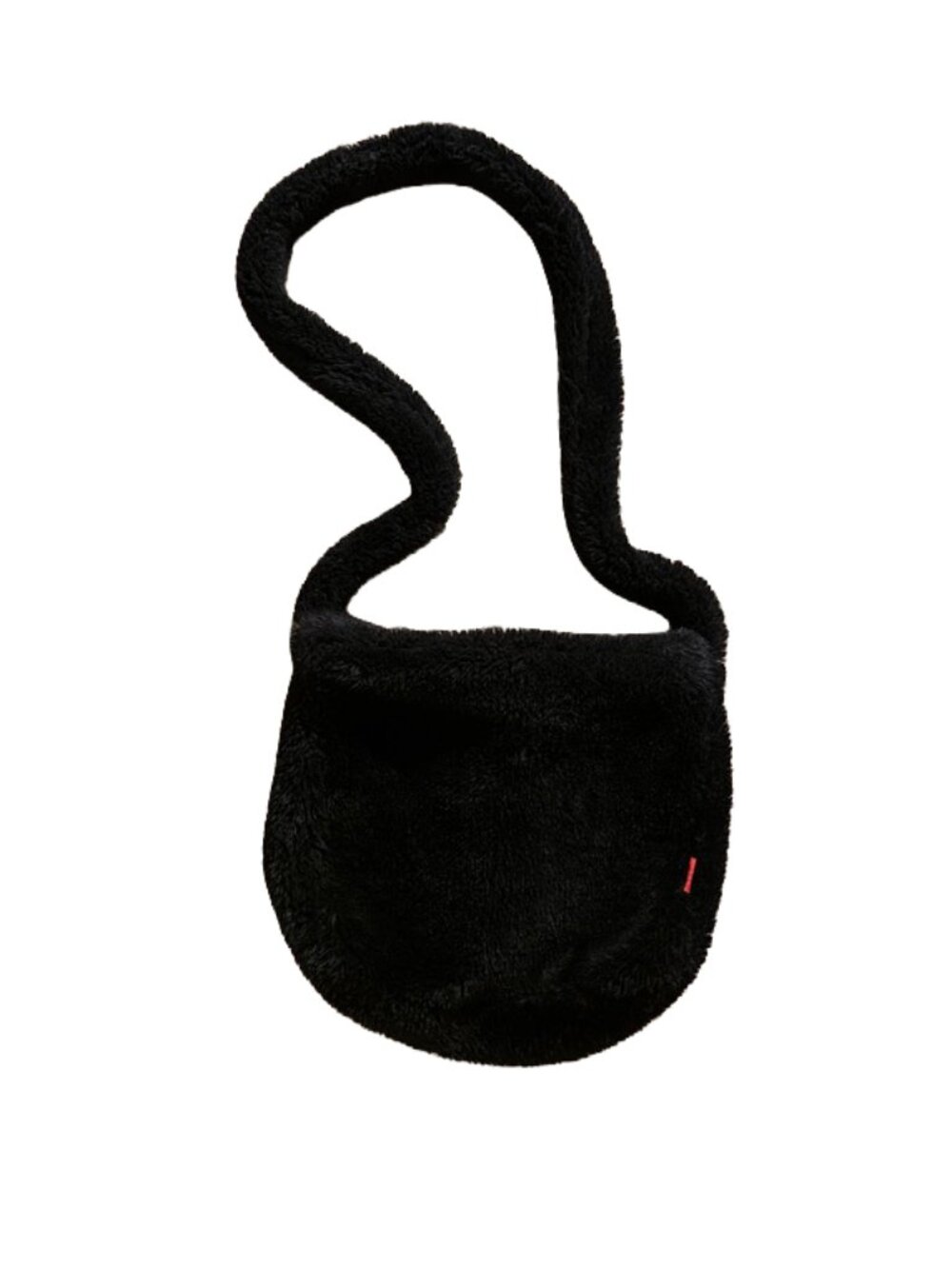 unif black faye faux fur bag